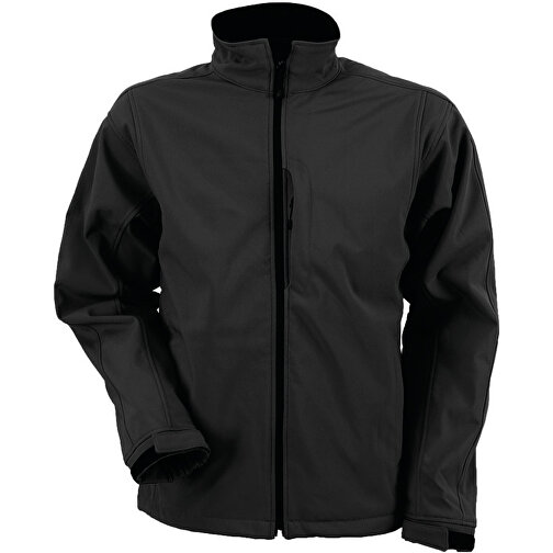 Men´s Softshell Jacket , James Nicholson, schwarz, 95 % Polyester, 5 % Elastan, L, , Bild 1