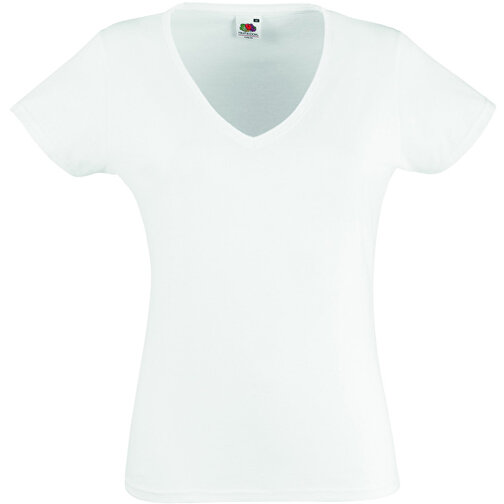 New Lady-Fit Valueweight V-Neck T , Fruit of the Loom, weiß, 100 % Baumwolle, S, , Bild 1