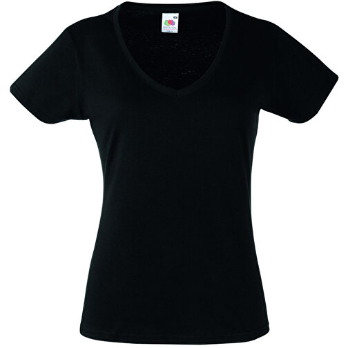 New Lady-Fit Valueweight V-Neck T , Fruit of the Loom, schwarz, 100 % Baumwolle, L, , Bild 1