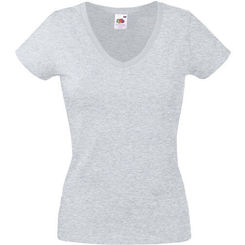 New Lady-Fit Valueweight V-Neck T , Fruit of the Loom, grau meliert, 97 % Baumwolle / 3 % Polyester, M, , Bild 1