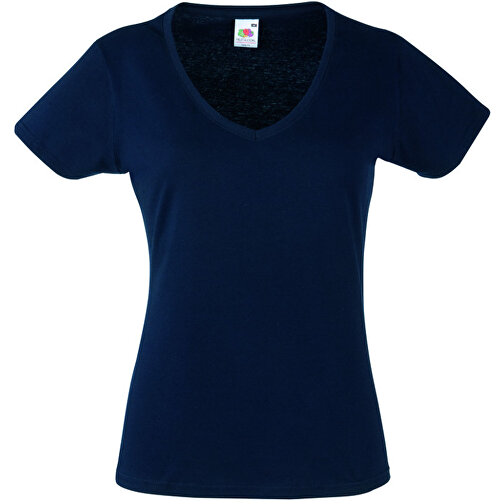 New Lady-Fit Valueweight V-Neck T , Fruit of the Loom, deep navy, 100 % Baumwolle, XL, , Bild 1