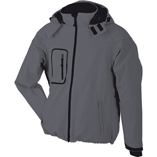 Men´s Winter Softshell Jacket , James Nicholson, carbon, Außenmaterial: 95 % Polyester, 5 % Elastan, Futter und Wattierung: 100 % Polyester, L, , Bild 1