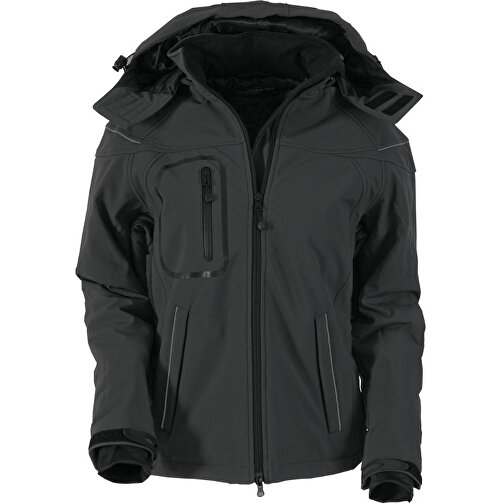 Ladies´ Winter Softshell Jacket , James Nicholson, schwarz, Aussenmaterial: 95 % Polyester, 5 % Elastan, Futter und Wattierung: 100 % Polyester, 2XL, , Bild 1