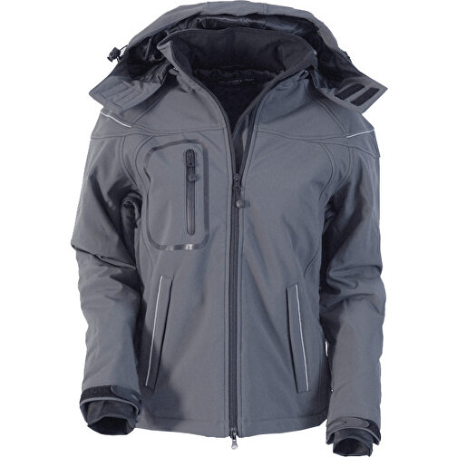 Ladies´ Winter Softshell Jacket , James Nicholson, carbon, Aussenmaterial: 95 % Polyester, 5 % Elastan, Futter und Wattierung: 100 % Polyester, M, , Bild 1