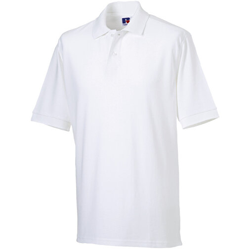 Poloshirt Aus 100% Baumwollpique , Russell, weiß, 100 % Baumwolle, XL, , Bild 1