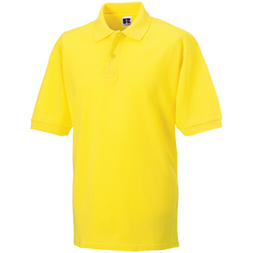 Poloshirt Aus 100% Baumwollpique , Russell, gelb, 93% Baumwolle, 7% Polyester, S, , Bild 1