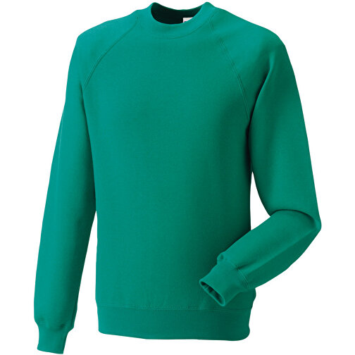 Raglan Sweatshirt , Russell, winter smaragd, 47 % Baumwolle / 53 % Polyester, S, , Bild 1