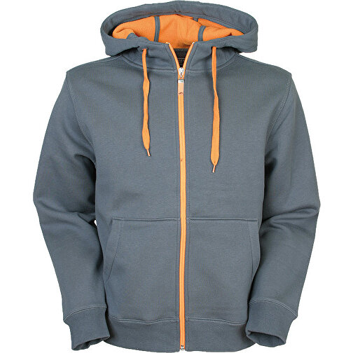 Men´s´ Doubleface Jacket , James Nicholson, carbon / orange, 55 % Polyester, 45 % Baumwolle, M, , Bild 1