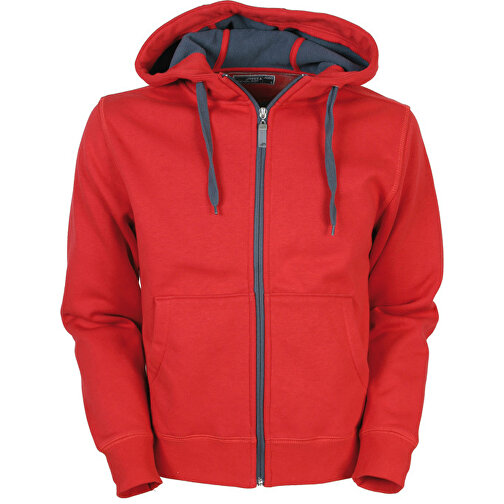Men´s´ Doubleface Jacket , James Nicholson, rot / carbon, Außenmaterial: 100 % Baumwolle / Innenmaterial: 100 % Polyester, L, , Bild 1