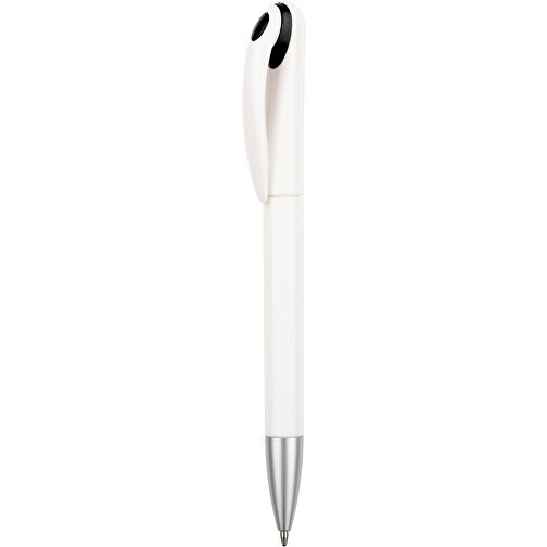 Kugelschreiber Halo , Promo Effects, weiß / schwarz, Kunststoff, 14,00cm (Länge), Bild 1