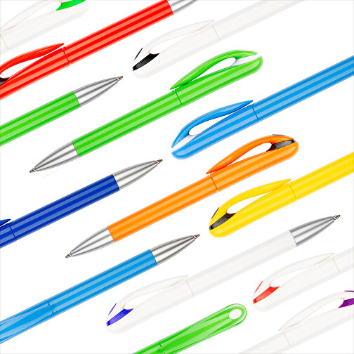 Kugelschreiber Halo , Promo Effects, weiss / blau, Kunststoff, 14,00cm (Länge), Bild 10
