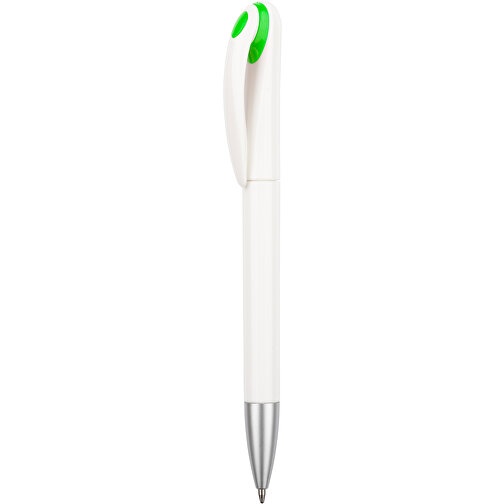 Kugelschreiber Halo , Promo Effects, weiß / grün, Kunststoff, 14,00cm (Länge), Bild 1