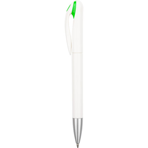 Kugelschreiber Halo , Promo Effects, weiss / grün, Kunststoff, 14,00cm (Länge), Bild 2