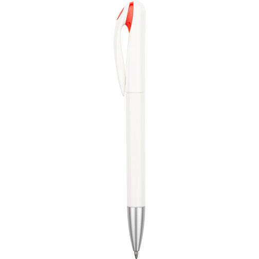 Kugelschreiber Halo , Promo Effects, weiß / rot, Kunststoff, 14,00cm (Länge), Bild 2