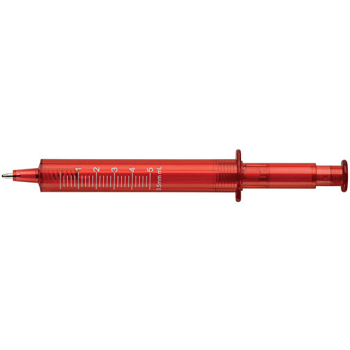 Spritzenkugelschreiber Transparent , transparent rot, AS, 13,40cm (Länge), Bild 3