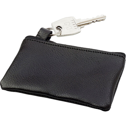 Schlüsseletui Aus Leder Zander , schwarz, Leder, 11,00cm x 0,30cm x 7,00cm (Länge x Höhe x Breite), Bild 1