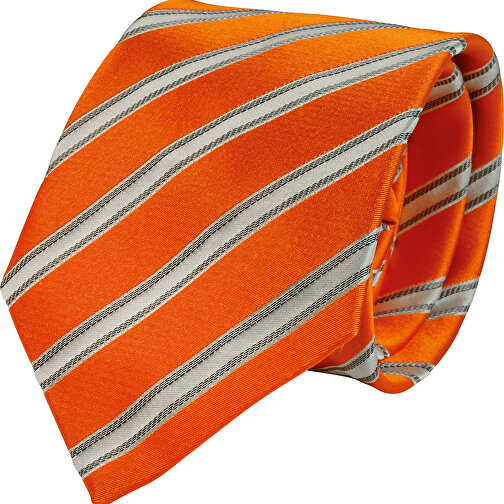 Krawatte, Reine Seide, Jacquardgewebt , orange, reine Seide, 148,00cm x 7,50cm (Länge x Breite), Bild 1