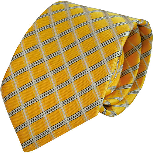 Krawatte, Reine Seide, Jacquardgewebt , gelb, reine Seide, 148,00cm x 7,50cm (Länge x Breite), Bild 1