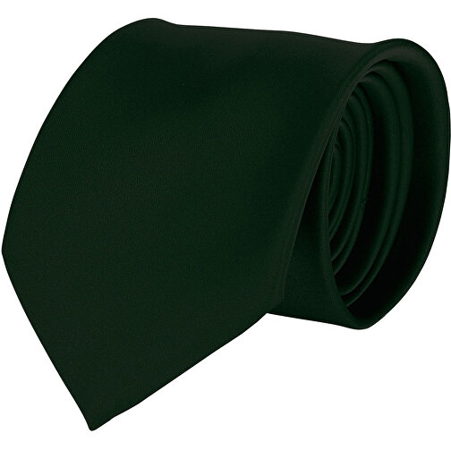 Krawatte, 100% Polyester Satin, Uni, Glänzend , dunkelgrün, Polyester, glänzend, 148,00cm x 7,50cm (Länge x Breite), Bild 1