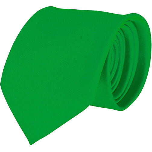 Krawatte, 100% Polyester Satin, Uni, Glänzend , grün, Polyester, glänzend, 148,00cm x 7,50cm (Länge x Breite), Bild 1