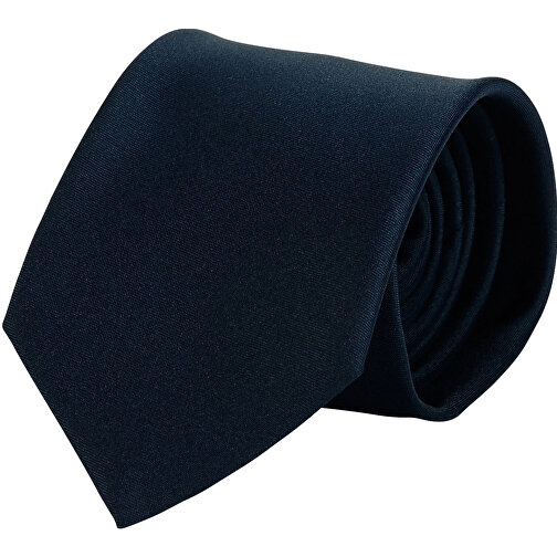 Krawatte, 100% Polyester Satin, Uni, Matt , dunkelblau, Polyester, matt, 148,00cm x 7,50cm (Länge x Breite), Bild 1
