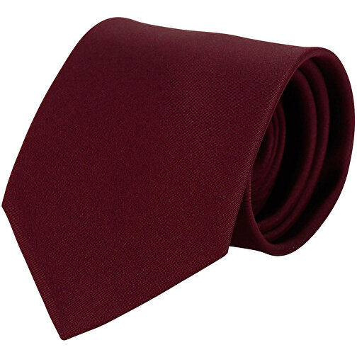 Krawatte, 100% Polyester Satin, Uni, Matt , dunkelrot, Polyester, matt, 148,00cm x 7,50cm (Länge x Breite), Bild 1