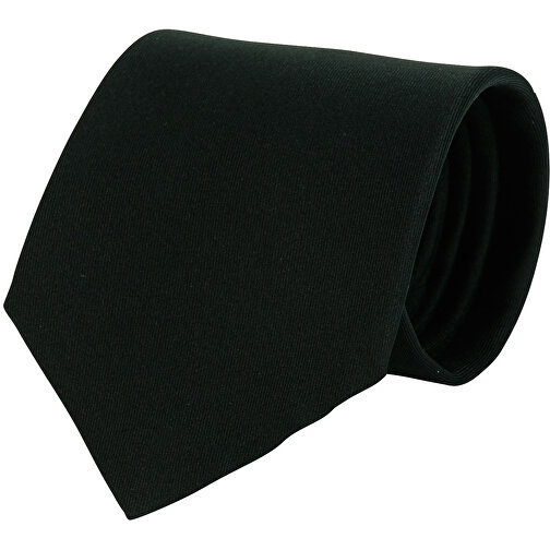 Krawatte, 100% Polyester Twill, Uni , schwarz, Polyester Twill, 148,00cm x 7,50cm (Länge x Breite), Bild 1