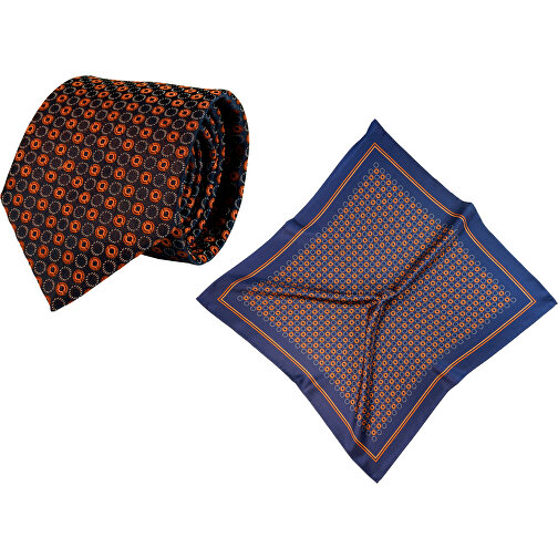 Set (cravatta, seta pura, jacquard intrecciato + sciarpa, seta pura Spigato, ca. 53x53 cm), Immagine 1