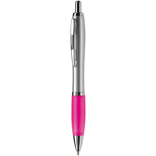 Kugelschreiber Hawaï Silver , silber / dunkel rosé, ABS & Metall, 14,00cm (Länge), Bild 1