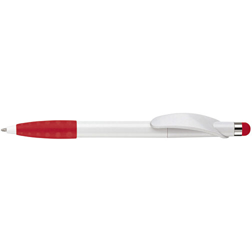 Kugelschreiber Cosmo Stylus , weiß / rot, ABS, 14,20cm (Länge), Bild 3