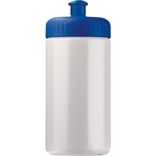 Sportflasche Classic 500ml , weiß / dunkelblau, LDPE & PP, 17,80cm (Höhe), Bild 1