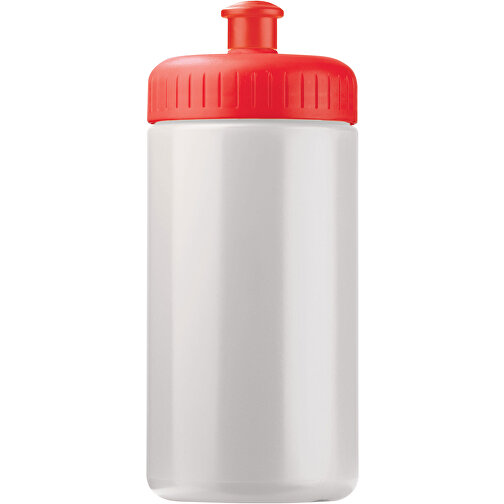 Sportflasche Classic 500ml , weiß / rot, LDPE & PP, 17,80cm (Höhe), Bild 1