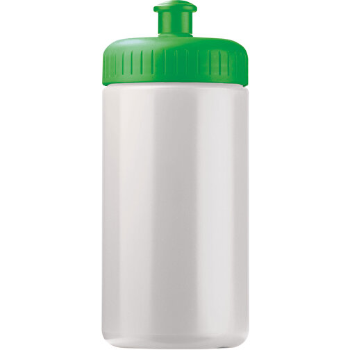 Sportflasche Classic 500ml , weiss / grün, LDPE & PP, 17,80cm (Höhe), Bild 1