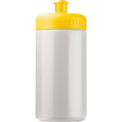 Sportflasche Classic 500ml , weiß / gelb, LDPE & PP, 17,80cm (Höhe), Bild 1