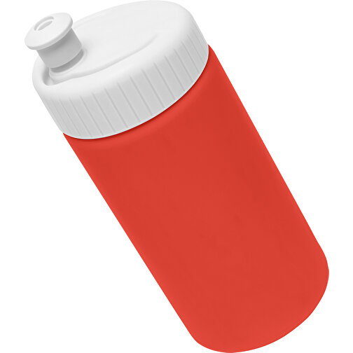 Sportflasche Design 500ml , weiß / rot, LDPE & PP, 17,80cm (Höhe), Bild 3