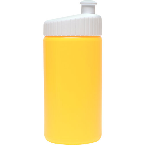 Sportflasche Design 500ml , weiss / gelb, LDPE & PP, 17,80cm (Höhe), Bild 1
