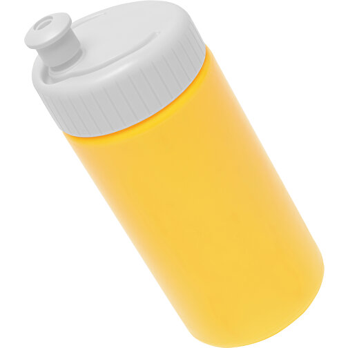 Sportflasche Design 500ml , weiß / gelb, LDPE & PP, 17,80cm (Höhe), Bild 3