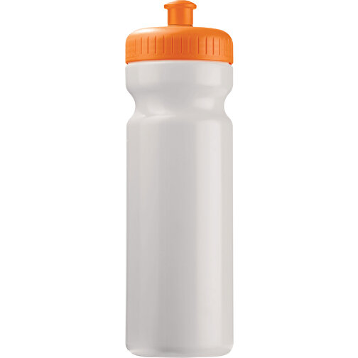Sportflasche Classic 750ml , weiß / orange, LDPE & PP, 24,80cm (Höhe), Bild 1