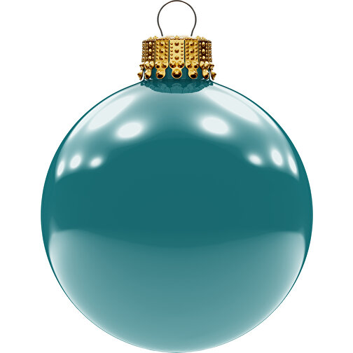 Pallina albero di Natale piccola 57 mm, corona oro, lucida, Immagine 1