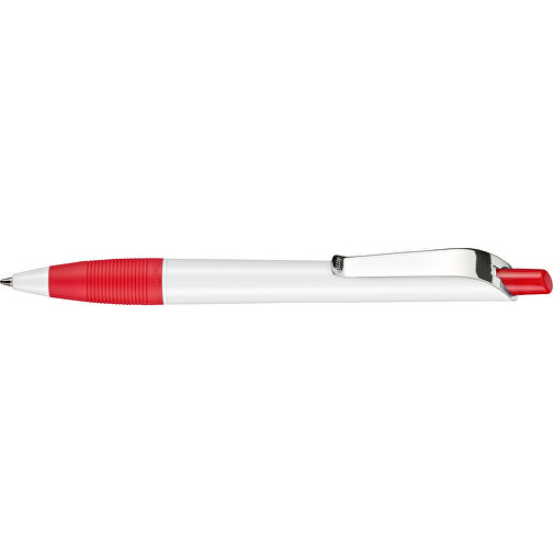 Kugelschreiber Bond Shiny , Ritter-Pen, weiss/signalrot, ABS u. Metall, 14,30cm (Länge), Bild 3