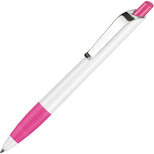 Kugelschreiber Bond Shiny , Ritter-Pen, weiss/fuchsia-pink, ABS u. Metall, 14,30cm (Länge), Bild 2