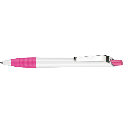 Kugelschreiber Bond Shiny , Ritter-Pen, weiß/fuchsia-pink, ABS u. Metall, 14,30cm (Länge), Bild 3