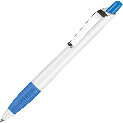 Kugelschreiber Bond Shiny , Ritter-Pen, weiss/himmelblau, ABS u. Metall, 14,30cm (Länge), Bild 2