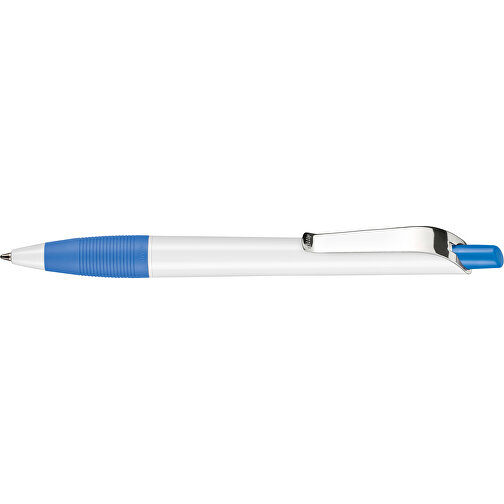 Kugelschreiber Bond Shiny , Ritter-Pen, weiß/himmelblau, ABS u. Metall, 14,30cm (Länge), Bild 3