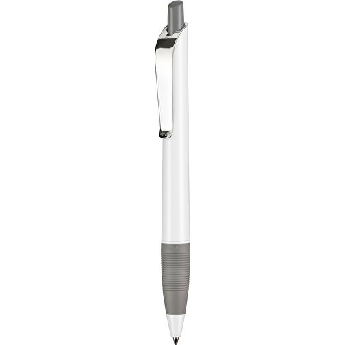 Kugelschreiber Bond Shiny , Ritter-Pen, weiß/steingrau, ABS u. Metall, 14,30cm (Länge), Bild 1