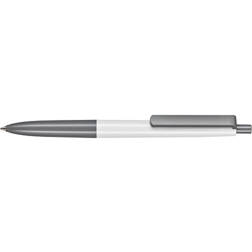 Kugelschreiber New Basic , Ritter-Pen, weiß/steingrau, ABS-Kunststoff, 13,40cm (Länge), Bild 3