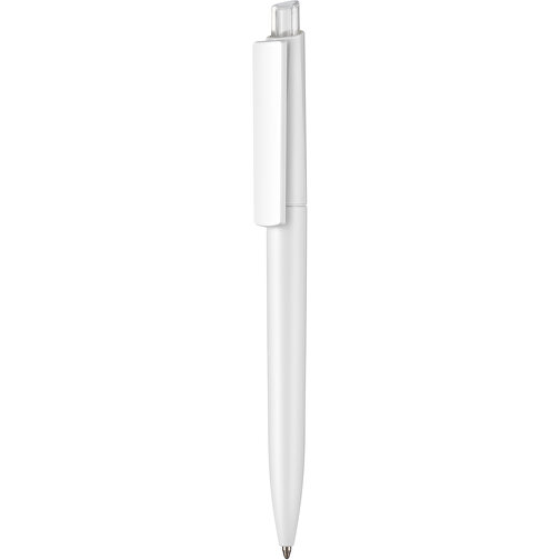 Kugelschreiber Crest ST , Ritter-Pen, weiß/transp.-TR/FR, ABS-Kunststoff, 14,90cm (Länge), Bild 1