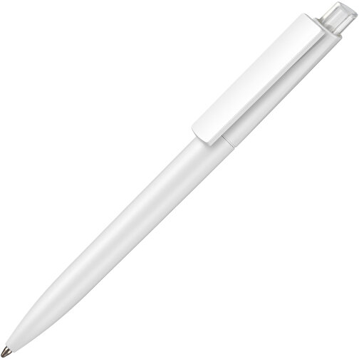 Kugelschreiber Crest ST , Ritter-Pen, weiß/transp.-TR/FR, ABS-Kunststoff, 14,90cm (Länge), Bild 2