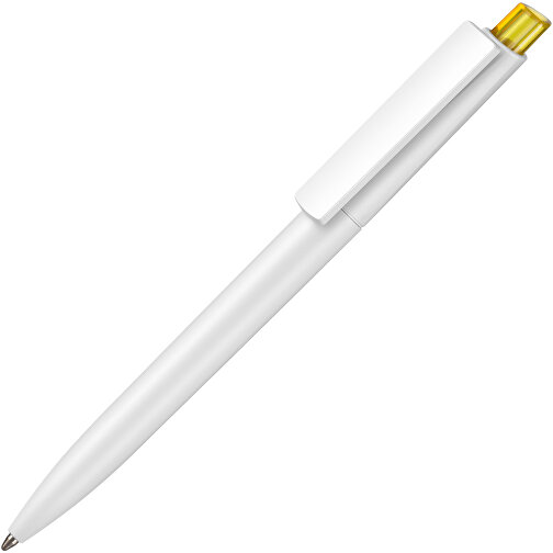 Kugelschreiber Crest ST , Ritter-Pen, weiß/ananas-gelb-TR/FR, ABS-Kunststoff, 14,90cm (Länge), Bild 2