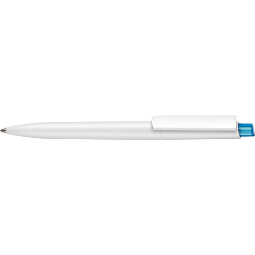 Kugelschreiber Crest ST , Ritter-Pen, weiss/caribic-blau-TR/FR, ABS-Kunststoff, 14,90cm (Länge), Bild 3